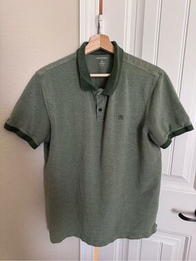 Banana Republic Men's Green Two-Tone Pique Polo